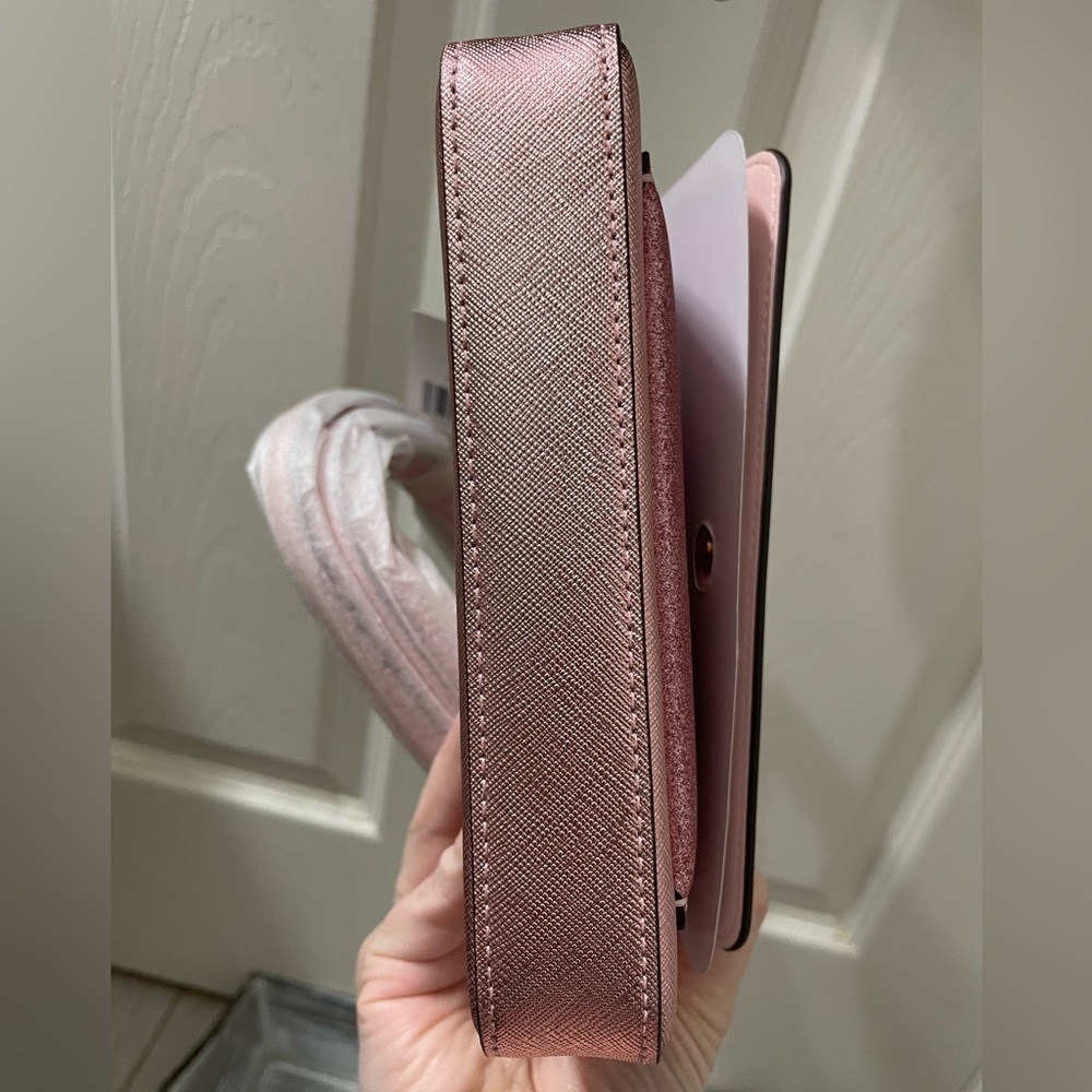 Kate Spade NWT Metallic Pink Glitter Duo Crossbody Bag and Cardholder - Picture 12 of 14
